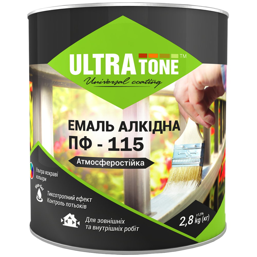 Емаль алкідна UlTRATONE ПФ-115, глянец темно-коричневий 2,8 кг. DNIPRO CONTACT